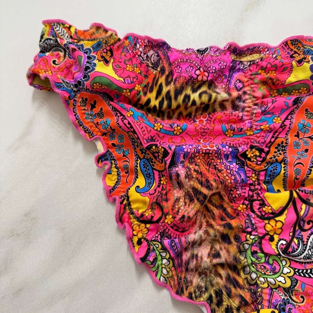 NEW!!! Luli Fama SHORE THING - Seamless Full Ruched Back Bikini Bottom - Size L - Picture 12 of 14